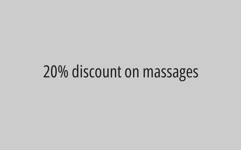 20% discount on massages