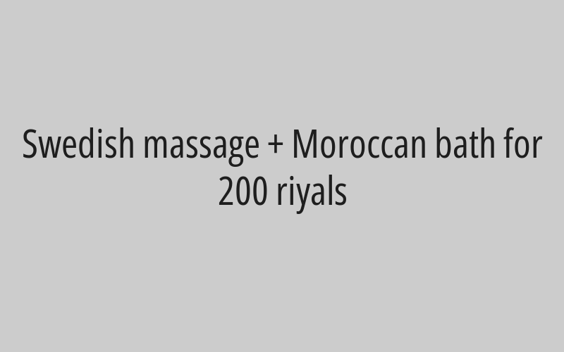 Swedish massage for 100 SR