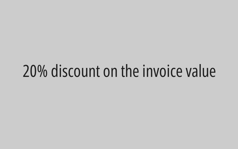 20% discount on the invoice value