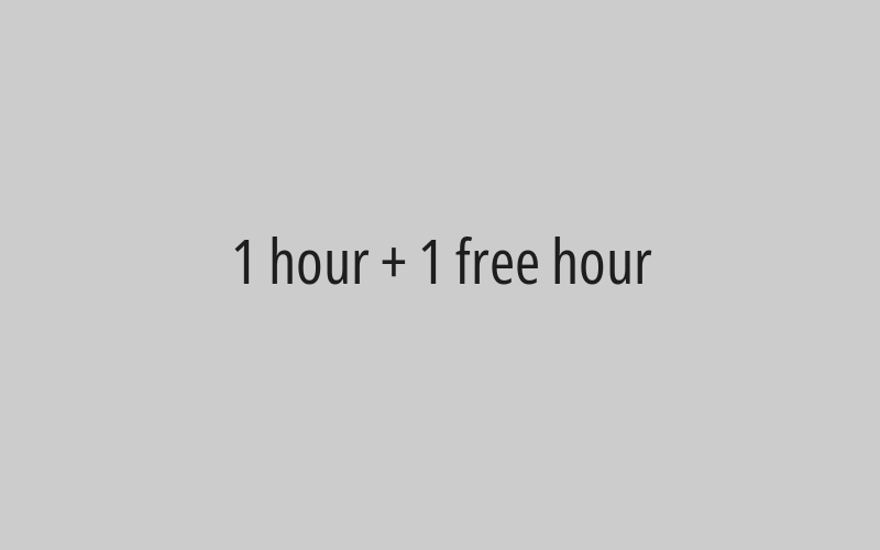 1 hour + 1 free hour