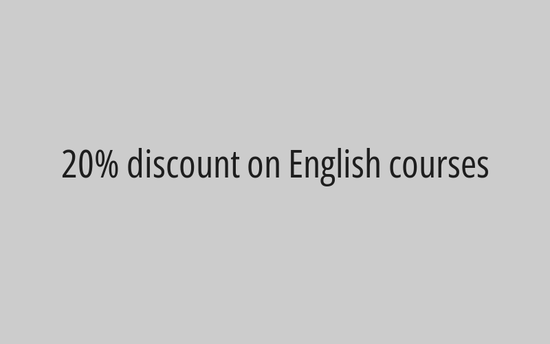 20% discount on English courses