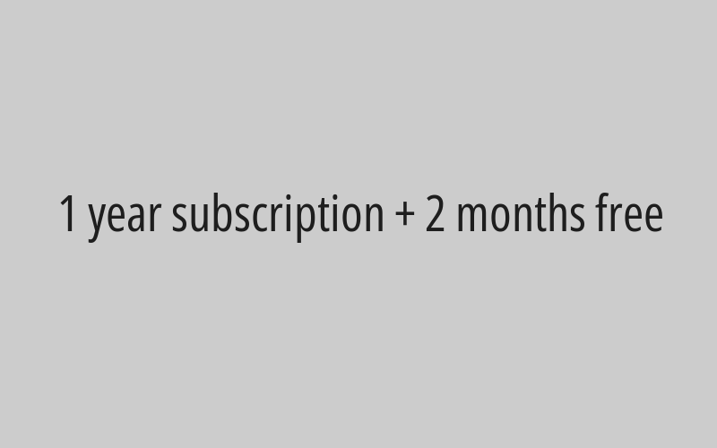 1 year subscription + 2 months free